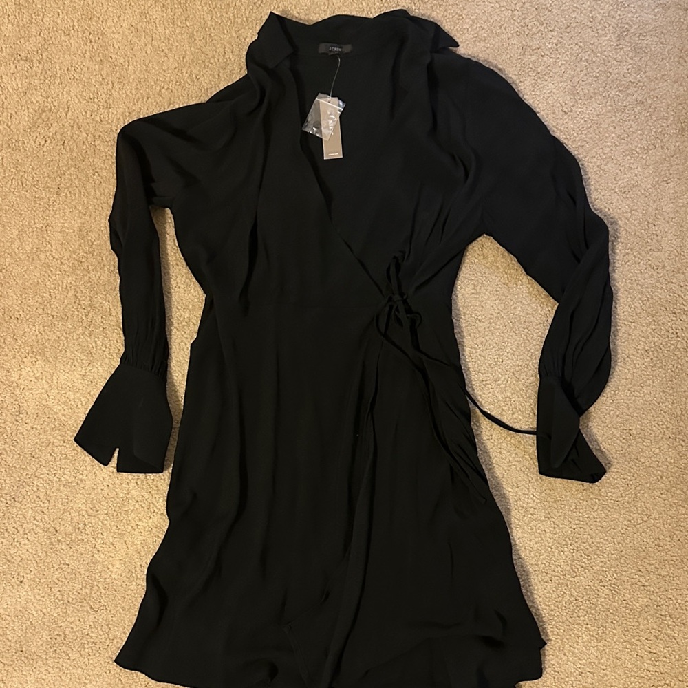 J. Crew Elegant Black Long Sleeve Dress
